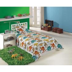 Imagem de Jogo Lençol Dinossauro 100% Algodão Conjunto 3 Pçs Solteiro