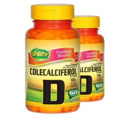Imagem de Kit 2 Vitamina D Colecalciferol 60 Cápsulas Unilife