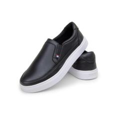 Imagem de Sapatenis Tenis Slip On Mocassim Masculino Casual Confortável  Couro Eco Parra Boots-Unissex