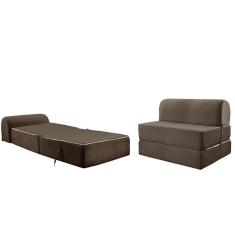 Imagem de Sofá Cama p/Sala New Extra Suede Marrom - Paropas
