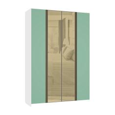Imagem de Guarda Roupa 4 Portas 159,2 Cm Bronze Branco Com Verde Jade