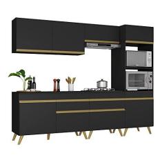 Imagem de Cozinha Completa Multimóveis Veneza Gb Fg3713 com Armário e Balcão Preta