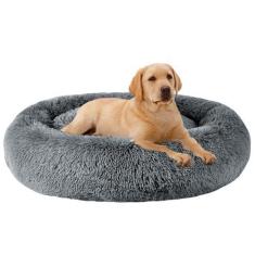 Imagem de MFOX Cama calmante para cães (G/GG/2GG) para cães de médio e grande porte confortável para animais de estimação de pelo sintético para abraçar até 25/35/55/45 kg