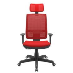 Imagem de Cadeira Office Brizza Tela Vermelha Com Encosto Assento Aero Vermelho