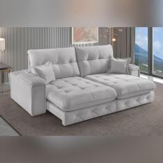 Imagem de Sofá Retrátil Reclinável 230cm Istambul Yescasa Cinza Claro