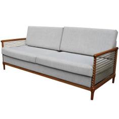 Imagem de Sofá 3 Lugares Martino Assento Acqua cor Cinza com Estrutura Madeira c