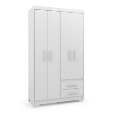 Imagem de Guarda Roupa Casal 4 Portas 2 Gavetas Com Pés Primacy Branco - Batrol