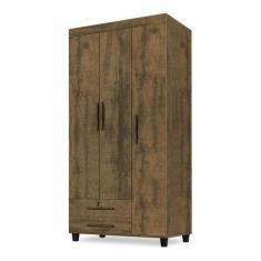 Imagem de Guarda Roupas Madri Roupeiro 3 Portas + 2 Gavetas Amêndoa - SAO MIGUEL