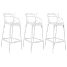 Imagem de Kit 3 Banquetas Altas Masters Allegra 76 Cm Branco
