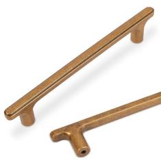 Imagem de COTYKILEY Pacote com 10 puxadores de armário de cozinha de latão antigo de 128 mm puxadores de gaveta vintage puxadores de gaveta envelhecidos bronze dourado envelhecido ferragens para armário de