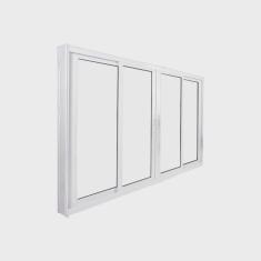 Imagem de Janela de Correr Abertura Central Premium 4 Folhas Vidro Liso 100x120cm Espresso Esquadrias