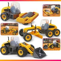 Imagem de Kit 3 Tratores Escavadeira Miniatura Brinquedo Infantil Grandes 50cm -