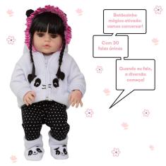 Imagem de Boneca Reborn Recém Nascida Princesa Panda Baby Fala e Chora