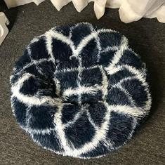 Imagem de Cama calmante para cães e gatos, cama redonda lavável antiderrapante fofa de pelúcia falsa donut cama de gato para cães pequenos, médios e grandes - diâmetro inferior à prova d'água 43 cm