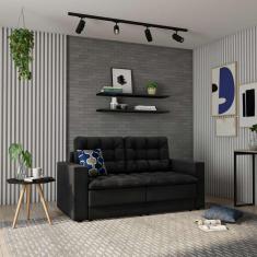 Imagem de Sofá 3 Lugares Retrátil Hamburgo Suede Preto