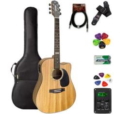 Imagem de Violão Giannini Folk Aço Gf1d Natural Zebra (Zw) + Kit4i