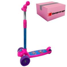 Imagem de Patinete Rosa Menina Infantil 3 Rodas Luz Led Feminino - Unitoys