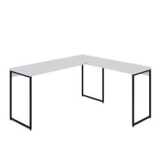 Imagem de Mesa de Escritório em L Studio Branca e Preta 150x140 cm