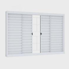 Imagem de Janela de Aço de Correr de Correr 100x120cm com Grade Quadrada Riobras