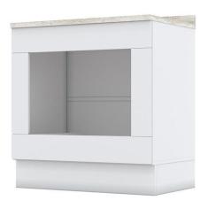 Imagem de Balcão Forno de Embutir 80cm Americana Branco com Tampo Calcare - Móve