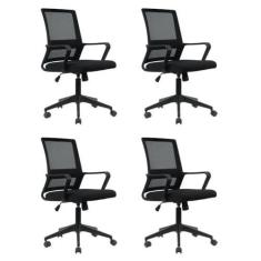 Imagem de Kit 4 Cadeiras Giratória Escritório Diretor Tokyo Preto