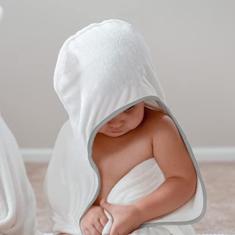 Imagem de Toalha de Banho com Capuz Laço Bebê Comfort (Cinza)