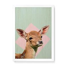 Imagem de Arte Maníacos Quadro Decorativo em Madeira Cervo Filhote - 23x16,25cm (Moldura caixa em laca )