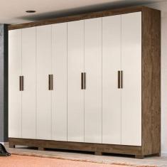 Imagem de Guarda Roupa Casal Diplomata 8 Portas 4 Gavetas Castanho Bauninha - Fabrica 1 Móveis