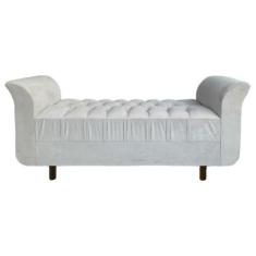 Imagem de Recamier Para Quarto Calçadeira Estofado Casal Suede Bege - RBL