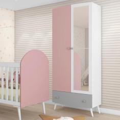 Imagem de Guarda Roupa 100% MDF com espelho, 2 ptas e 1 gav Doçura Multimóveis B