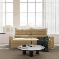 Imagem de Sofá Retrátil e Reclinável 4 Lugares 250cm Embaúba Extra Cabecasa Madeiramadeira Palha Diamante