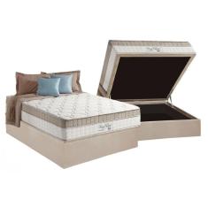 Imagem de Conjunto Box Baú Casal Colchão Espuma Anjos Molas Ensacadas Masterpocket King Best Clean + Base Crc Suede Clean(138x188)