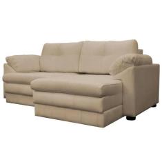 Imagem de Sofá Retrátil 2 Lugares Bipartido Sala de Estar Piece 175cm Couro Bege