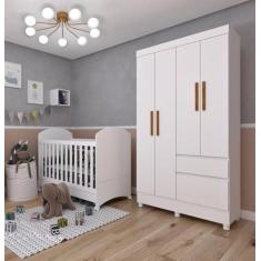 Imagem de Guarda Roupa Infantil 4 Portas 2 Gavetas Oregon Tcil Móveis Neve