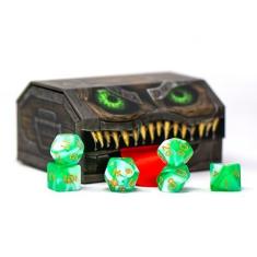 Imagem de Mimic Dice - 7-Piece Acrylic RPG Dice Set Including a Mimic Tuckbox - Quality, Custom, Magnetic, and Drooling! A Dice Kit for D&D, MTG, and Collectors Alike - Touch If You Dare! Powered by Arcknight
