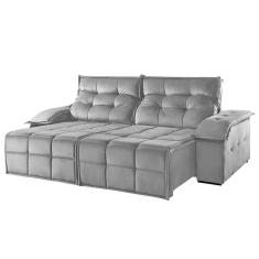 Imagem de Sofá 2 Lugares Retrátil E Reclinável Martins M-122 Veludo Cinza