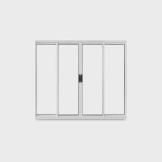 Imagem de Janela de Correr Abertura Central Exclusiva 4 Folhas Vidro Liso 100x120cm Espresso Esquadrias