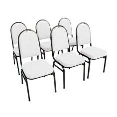 Imagem de Kit Com 6 Cadeiras Para Auditórios Linha Hotel Branco