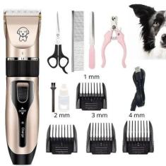 Imagem de Kit Tosa Premium para Pets  Máquina de Cortar Pelo Profissional Silenc