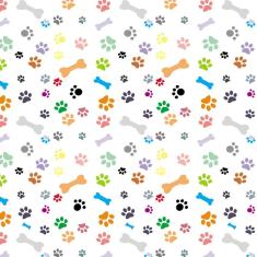 Imagem de Papel De Parede Ossos E Pegadas Coloridas Autocolante Sala