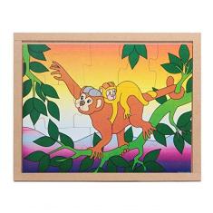 Imagem de Quebra-Cabeça Animais e Filhotes Macaco Carlu Brinquedos
