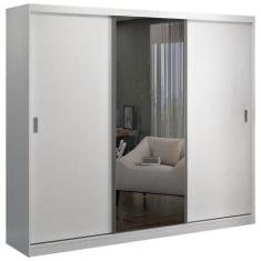 Imagem de Guarda Roupa Casal 3 Portas De Correr 1 Espelho Winter F04 Branco - Mp
