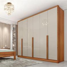 Imagem de Guarda Roupa Casal 100% Mdf 6 Portas 6 Gavetas Realeza Tcil Móveis - Cinamomo/off White