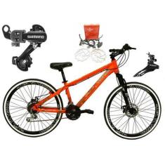 Imagem de Bicicleta Aro 26 Vikingx Tuff Laranja X30 21v Alumínio Câmbios Shimano