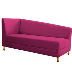 Imagem de Recamier Valéria 185cm Lado Direito Suede Pink - Doce Sonho Móveis