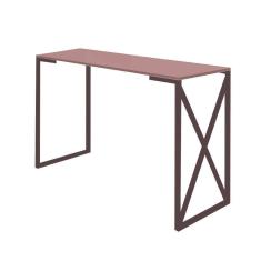 Imagem de Mesa Escrivaninha 90cm Bex Home Office Industrial Consultório Ferro Marrom MDF Rose - Ahz Móveis