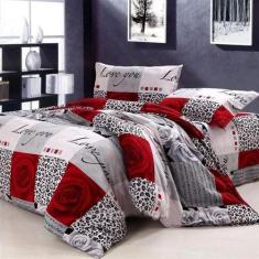 Imagem de Jogo De Cama Casal Queen Love You 6 Pç Com Edredom Premium - Espaço Ca