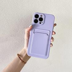 Imagem de Capa de telefone de silicone macio para iPhone 14 11 12 13 Pro Max XR X XS Max 6 6S 7 8 Plus SE 2020 12 Mini 13Pro Capa para cartão de carteira, roxo, para iPhone 12 Mini