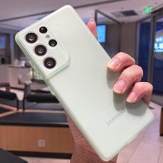 Imagem de 0.3mm capa de telefone tpu macio fino para samsung galaxy s22 s21 plus note 20 capa fosca ultrafina para samsung galaxy a52 a72 case, verde claro, para samsung a52