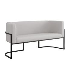 Imagem de Sofá 2 Lugares Veludo Moderno Base Metal Black – Balaqui Cor:bege Bege